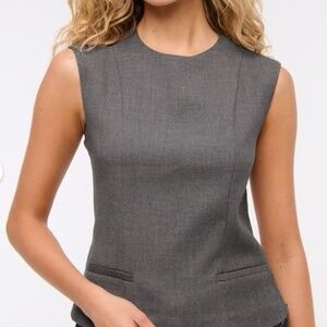 Abercrombie & Fitch Women's High Neck Tailored Top in Gray (XS)